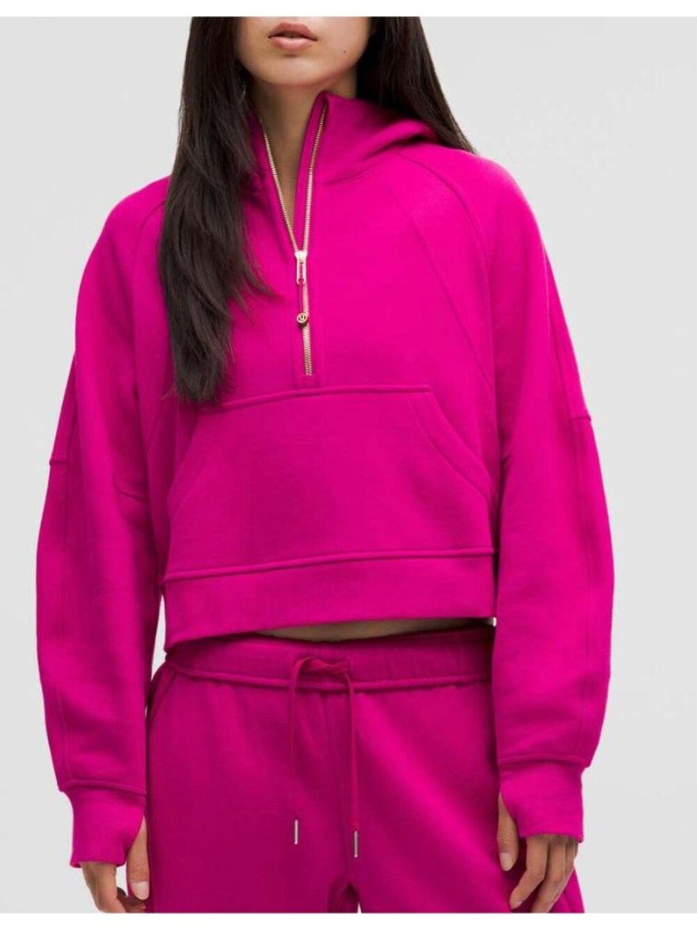 Lululemon Scuba Oversized Half-Zip Hoodie Ripened Raspberry / Gold Size XS/S